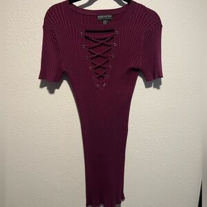 Burgundy mini dress